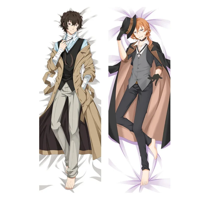 Anime Bungo Stray Dogs Cosplay vankúšový puzdro Dazai osamu dakimakura objímanie tela broskyňa koža Domov Bedding vankúš Wx60