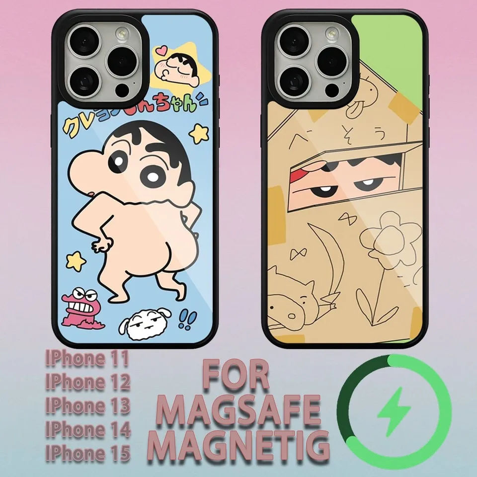 Anime C-Crayon Shin Chans Puzdro pre iPhone 11 12 13 14 15 Plus Pro Max