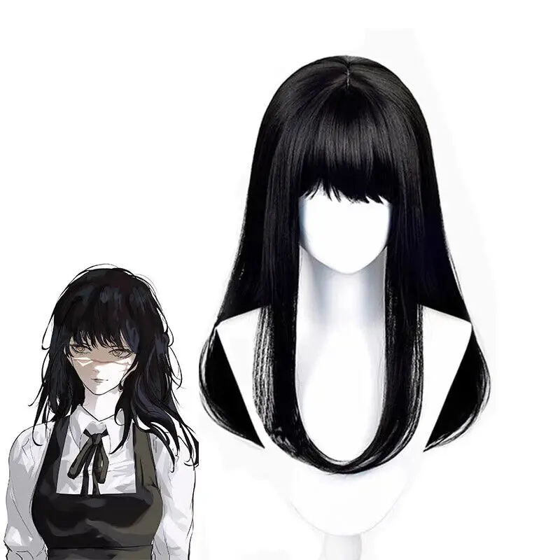 Anime Chainsaw Man Mitaka Asa Cosplay parochne 65 cm dlhé priame syntetické vlasy