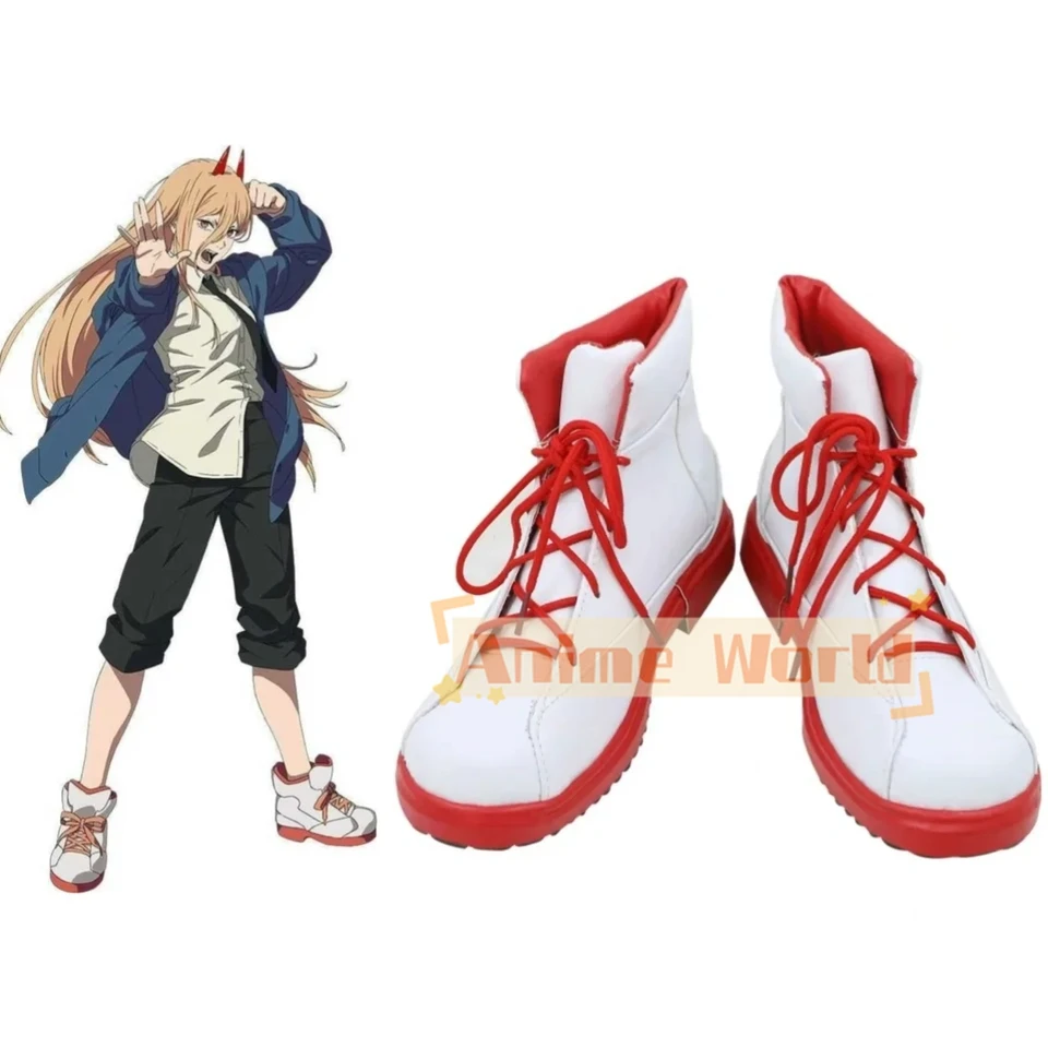 Anime Chainsaw Man Power Cosplay topánky anime cos biele tenisky topánky Comic Power Cosplay kostýmové topánky pre Con Halloween