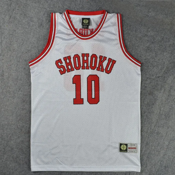 Anime Cosplay kostýmy Shohoku High School č. 10 Hanamichi Sakuragi Cosplay Top Vest Basketbal dres