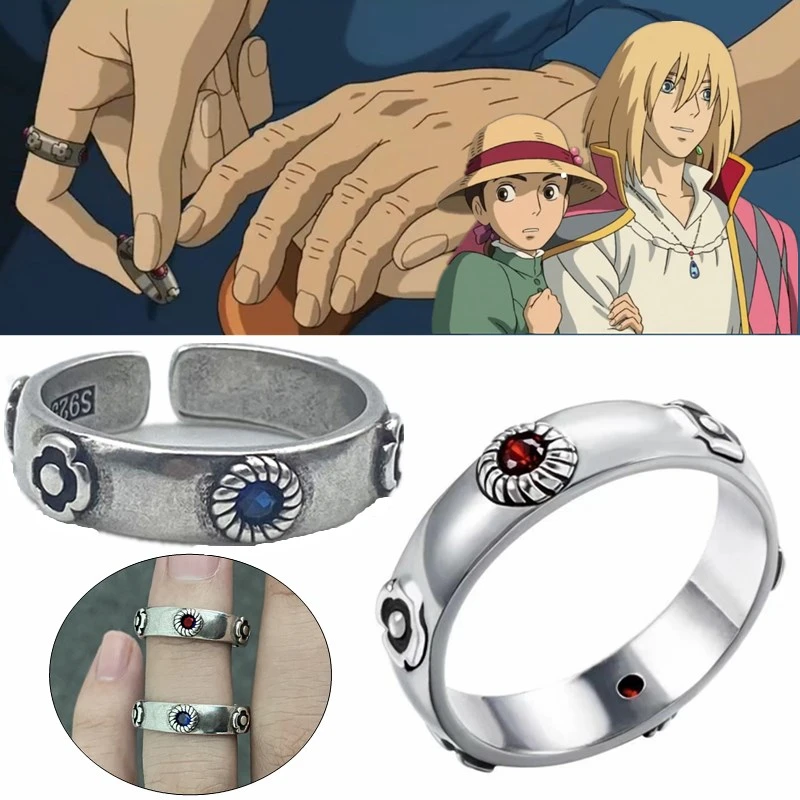 Anime cosplay ring hayao miyazaki sophie vytie kostýmy unisex kovové prstene