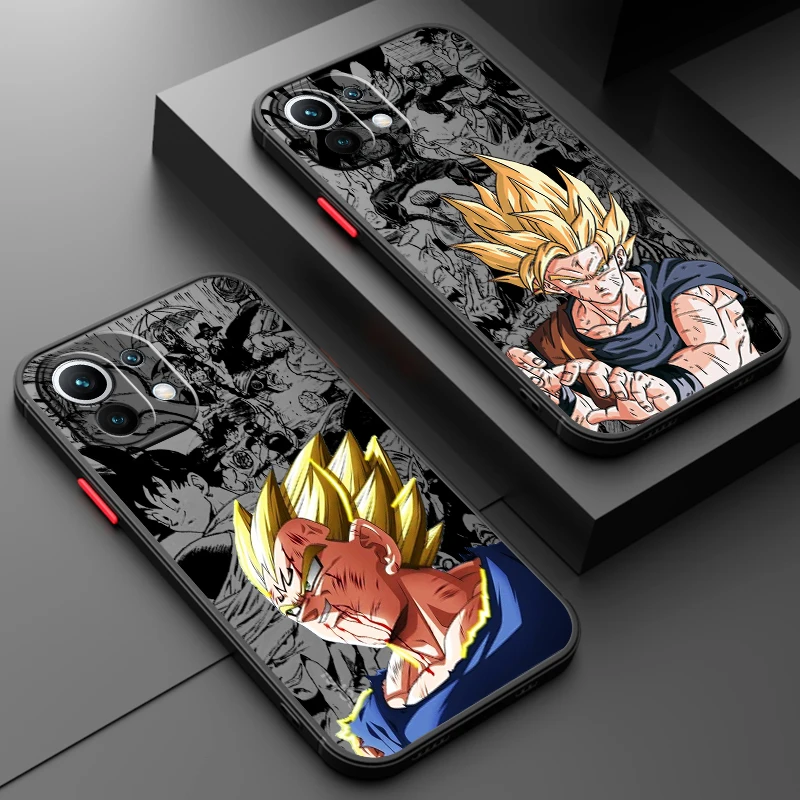 Anime D-Dragon Ball Son Goku Frosted Triplycent pre Xiaomi Mi 13 12 12T 11T 11i 10t 10t 10 9t Pro Lite Ultra 5G Soft Pase Puzdro