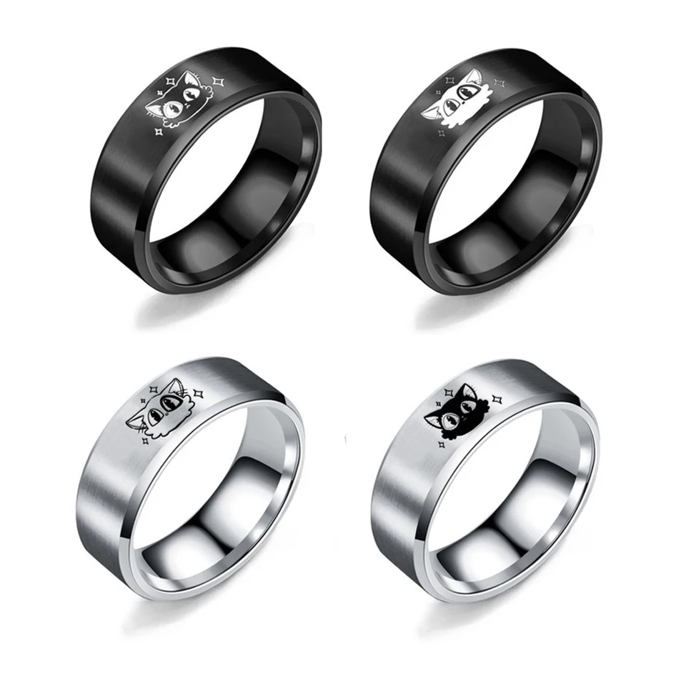 Anime Daijin Cat Rings Kawaii White Cat prsteň prsteň z nehrdzavejúcej ocele pre anime fanúšikov