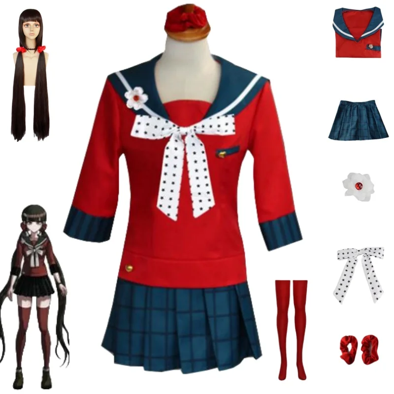 Anime danganronpa cosplay harukawa maki cosplay kostýmy Wig School Girls Uniforma Dangan Ronpa Halloween kostým