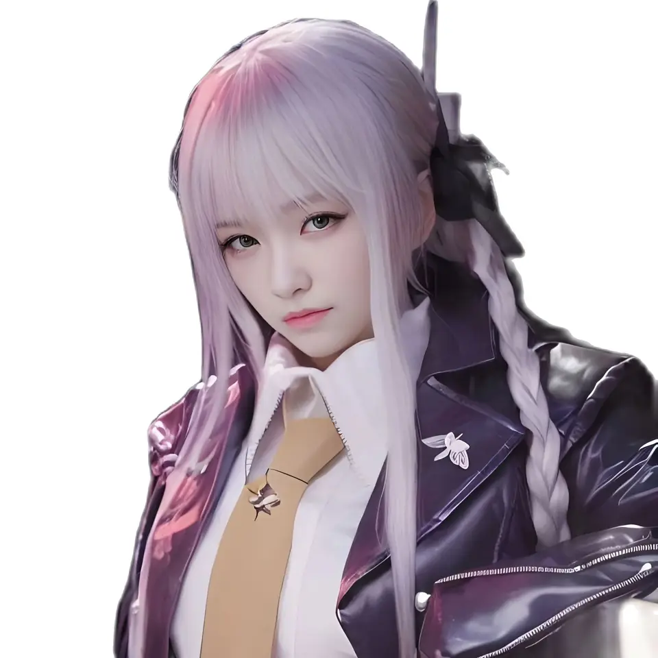 Anime danganronpa kirigiri kyoko cosplay parochňa parochňa svetlo šedá fialová dlhá vlasová hra Cosplay parochňa anime cosplay parochňa