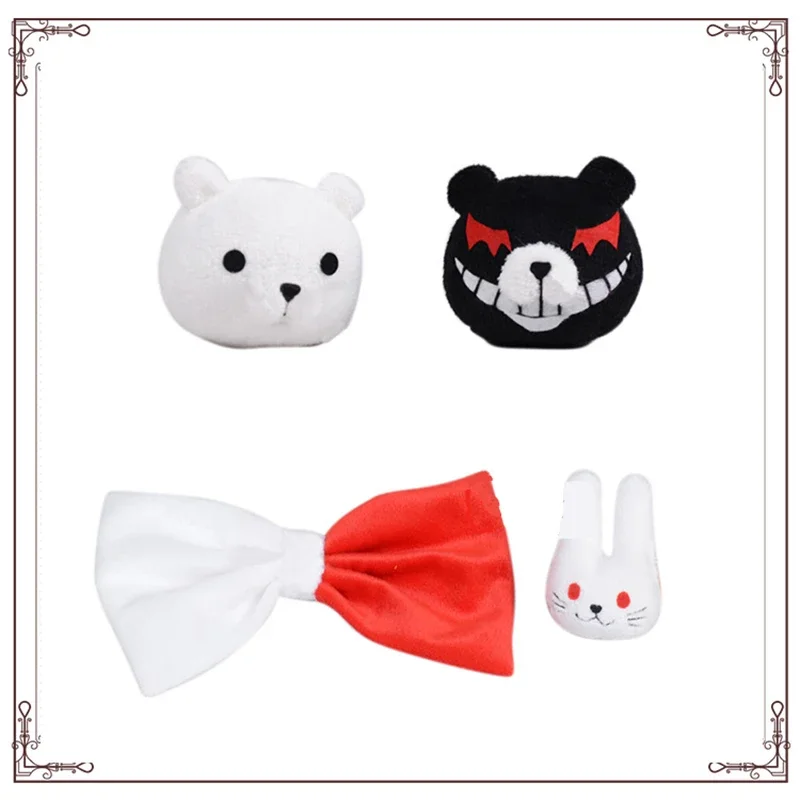 Anime Danganronpa v3: Zabíjanie harmónie Enoshima Junko Monokuma Headdress Cosplay Accessories Krásny mäkký vlasový klip