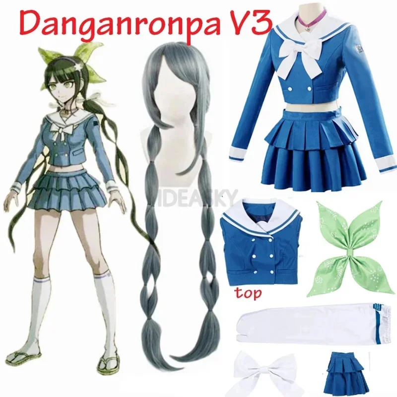 Anime Danganronpa v3 Zabíjanie harmónie Tenko Chabashira Cosplay kostým Ženy modrá škola uniforma oblečenie Sailor Suit