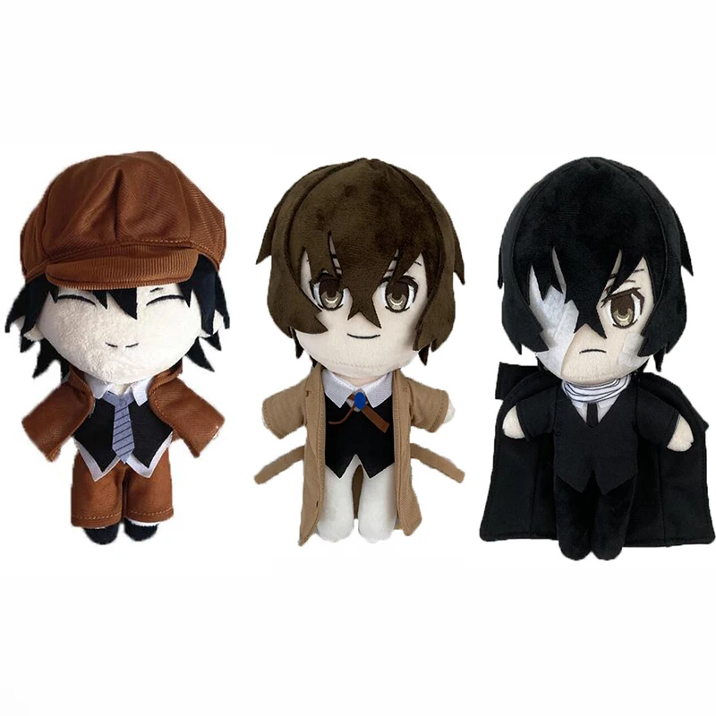 Anime dazai osamu plyšová bábika stojaca verzia bungou bludné psie postava roztomilý mäkký plnený vankúš Halloween vianočný darček 20 cm