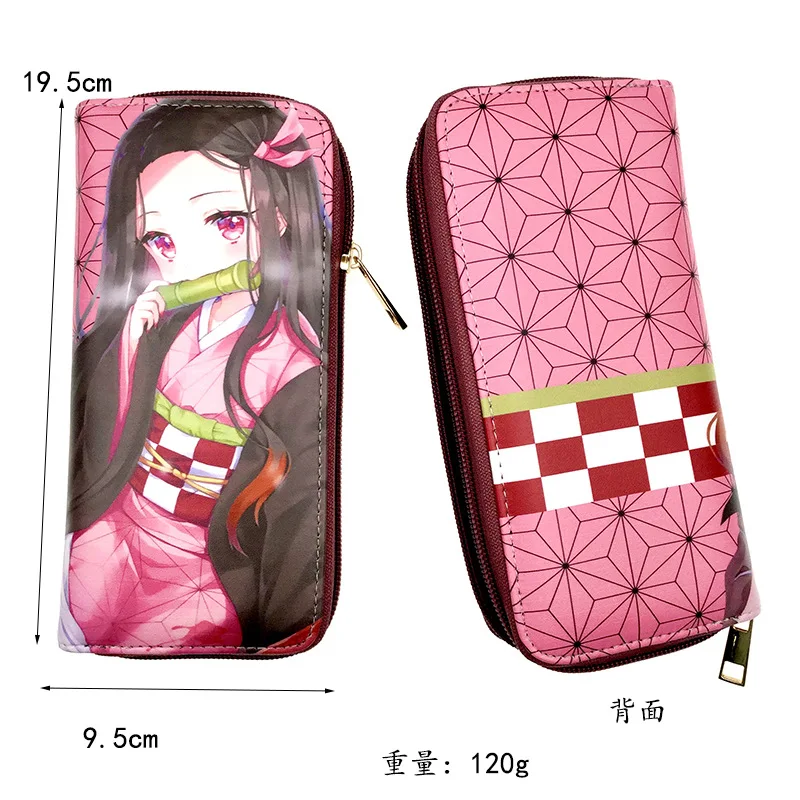 Anime Demon Slayer Kimetsu no Yaiba Tanjiro Kamado Nezuko peňaženky dlhé pu kožené peňaženka Anime Cosplay Cosplay príslušenstvo