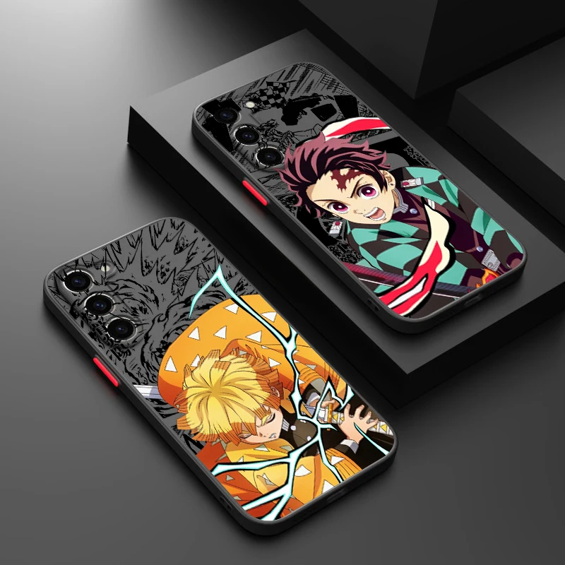 Anime Demon Slayer pre Samsung Galaxy A91 A81 A71S A53 A04S A14 A13 A12 matný priesvitný telefónny puzdro