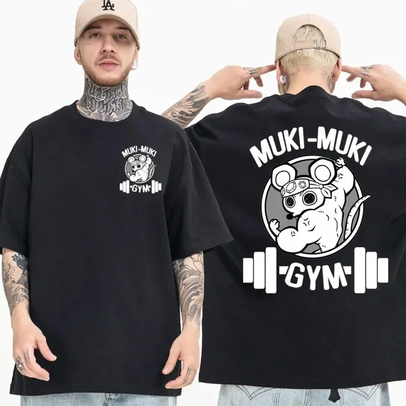 Anime Demon Slayer Uzui Tengen Tlač Tričká unisex vtipné ninja myši muki muki telocvičňa svalové tričko s svalovou myšou