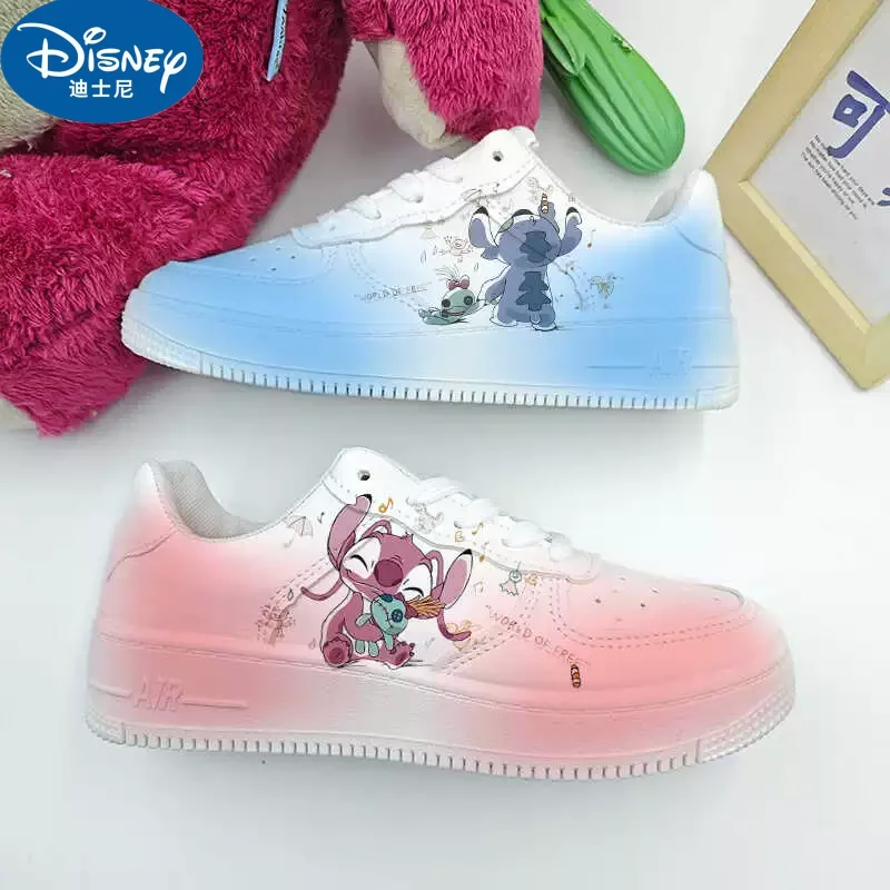 Anime Disney Stitch Angel Sneaker Ženy Summer priedušné všestranné páry Cartoon Board topánky roztomilé študenti voľný čas topánky