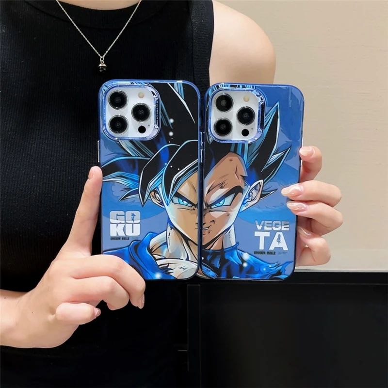 Anime Dragon Ball Goku Vegeta tvár jedným kusom Naruto Case pre iPhone 11 12 13 14 15 Pro Max Plus Plus telefónne krytie hračky Darček