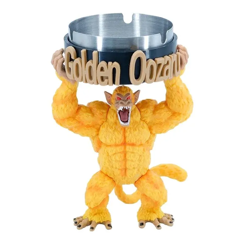 Anime Dragon Ball Super Saiyan Super Great Ape Golden Oozaru Ashtray PVC akčná figúrka Socha Zbierka modelu hračky Dáče bábiky