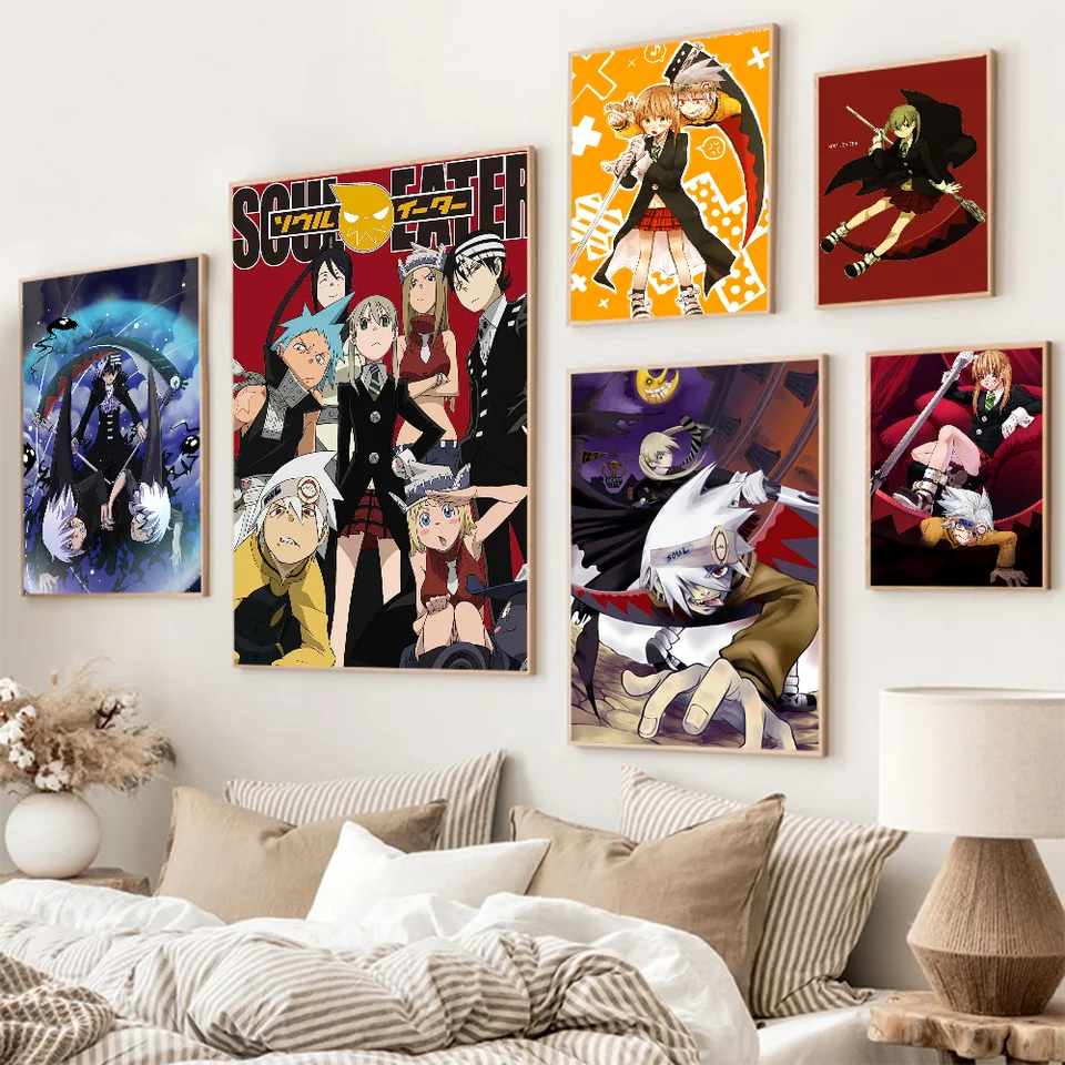 Anime duša jedlá maka anime plagáty lepivé nepremokavé papierové nálepka kaviareň bar kawaii izba dekor