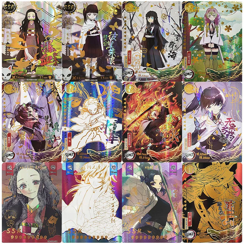 Anime démon Slayer SSR Flash Card Kochou Shinobu Kochou Shinobu Hračky pre chlapčenské zbierky Conlection Cards Vianoce darčeky