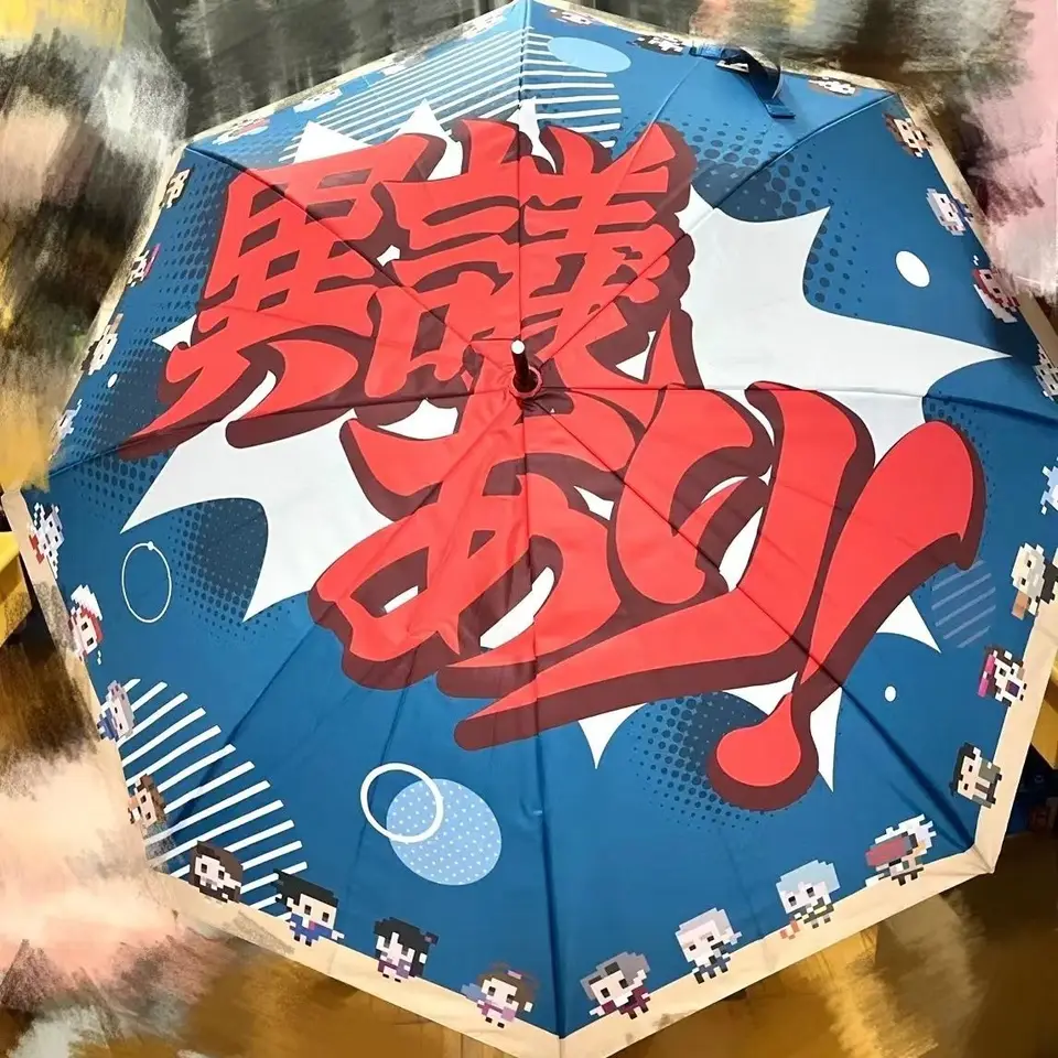 Anime eso prokurátor Phoenix Wright Miles Edgeworth Cosplay vinyl skladací dáždnik prenosné prenosné príslušenstvo Halloween Vianoce