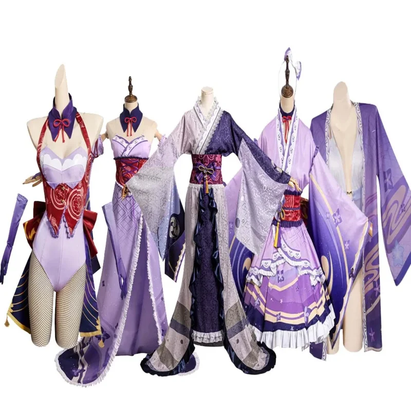 Anime Game Genshin Impact Raiden Shogun Cosplay kostým pre dievčatá plavky Cape Fantasia Halloween Karneval ženský maskovaný oblek