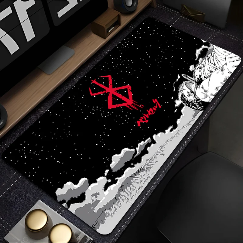 Anime Game Mouse Pad Veľký anti-sklz Game Mouse Mater Computer Adsess Coaster Coaster PC koberec Berserk MousePad XL XXL