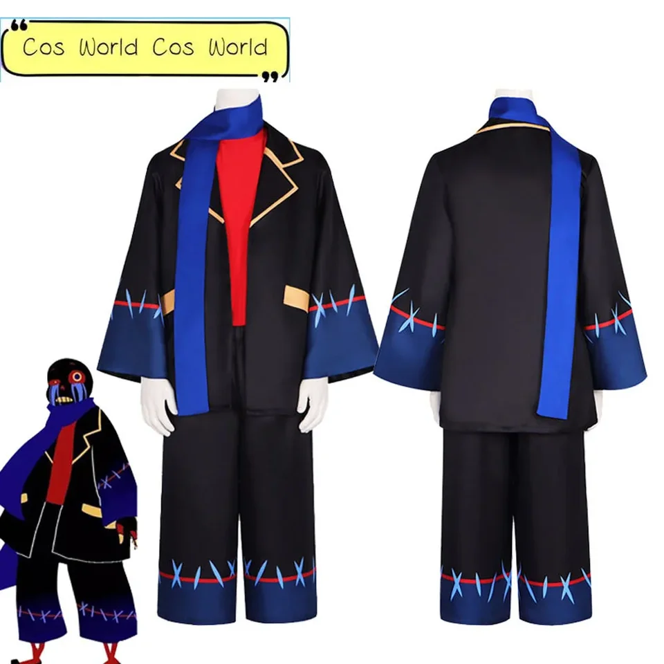 Anime Game Undertale Chyba sans cosplay kostým dospelých mužov sada haly halloween Party Uniforma oblečenia čierny oblek duch