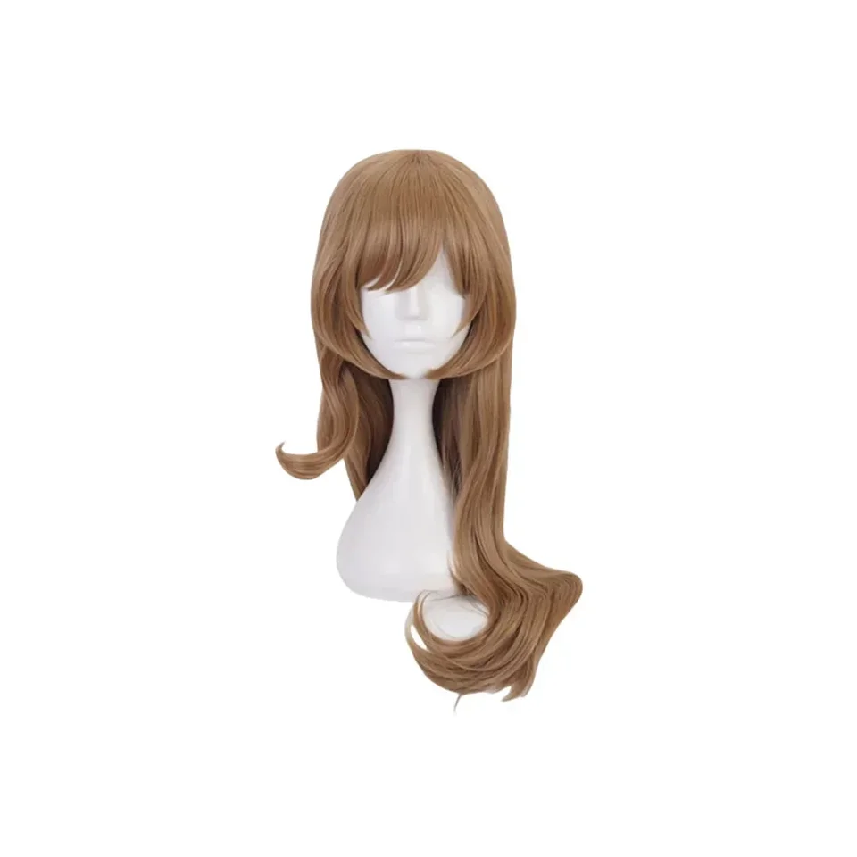 Anime genshin náraz syntetické vlasy Lisa minci cosplay parochne s dlhou hnedou predvzdušnou párty karnevalové rekvizity
