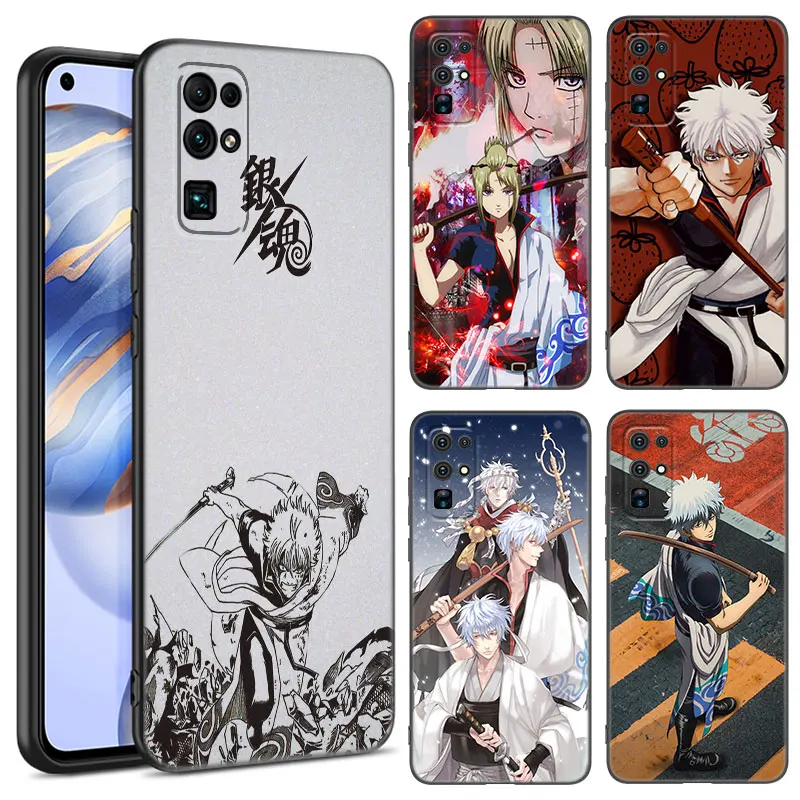 Anime Gintama Black Silikone Puzdro pre cti 70 90 lite x40 GT x50 i x5 plus x6a x6s x7a x8a x8b x6 x7 x8 x9 4g x9a x9b 5g 5g