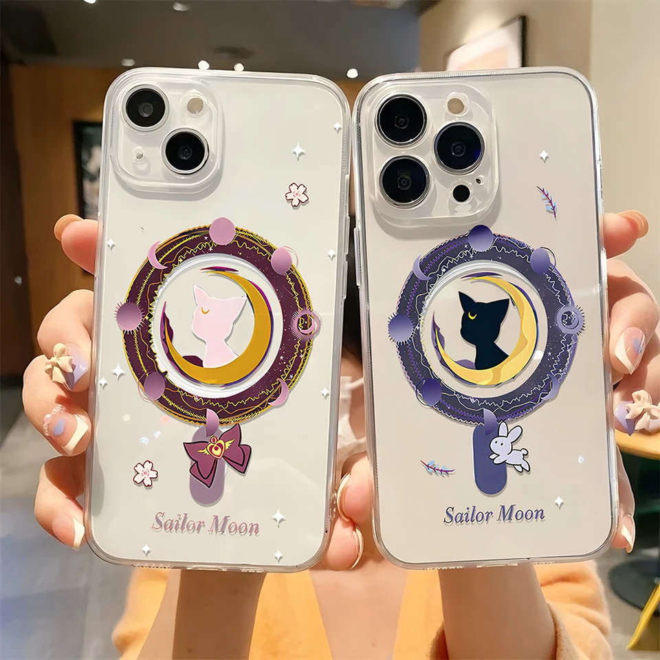 Anime Girl New Magsafe Magnetic Pase pre iPhone 16 15 14 13 12 11 8 7 Plus Pro Max X XR XSMAX Moons Soft S-Sailtors Cover