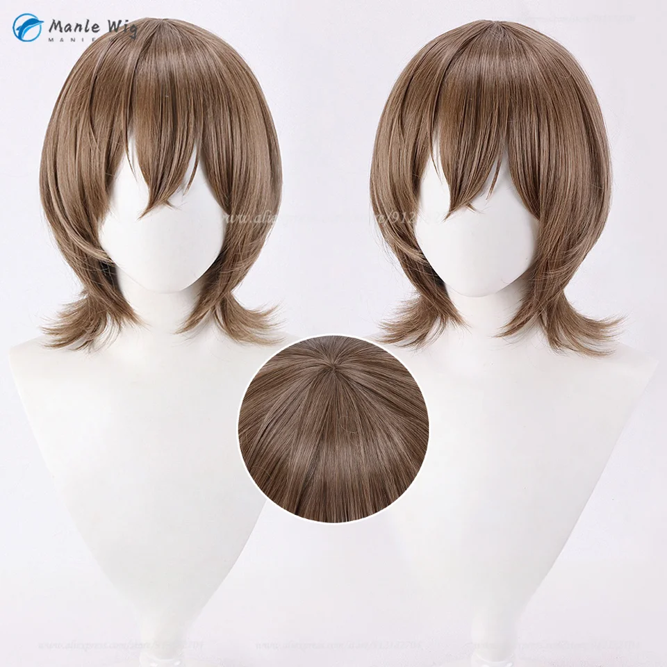 Anime goro Akechi cosplay parochňa parochňa hnedé krátke vlasy tepelne odolné syntetické parochne Halloween Party rolu Parochne