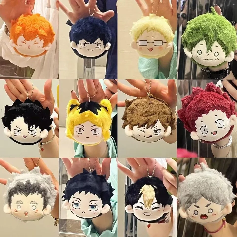 Anime haikyuu !! Prívesok Keychain Shoyo Hinata Tobio Kageyama Plys Dolls Keyring batoh dekorácie darček Cosplay propags