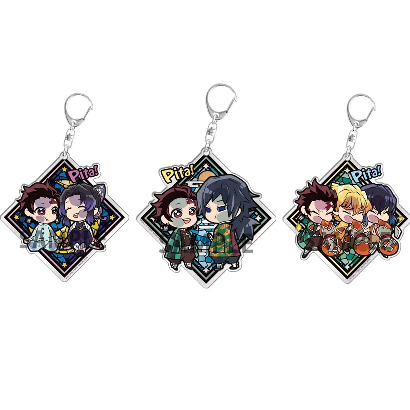 Anime hashibira Inosuke Kamado Tanjirou Kochou shinobu Agatsuma Zenitsu akrylová keychain bábika Hra keyring prívesok darček