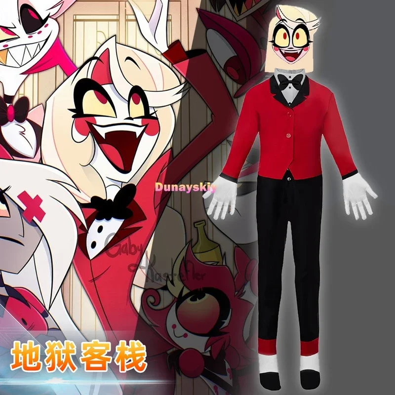 Anime Hazbin Cosplay Hotel Alastor Hazbin Angel Dust Charlie Vox Blitzo Cosplay kostým Halloween Uniform Suit Hazbin Cos Hotel
