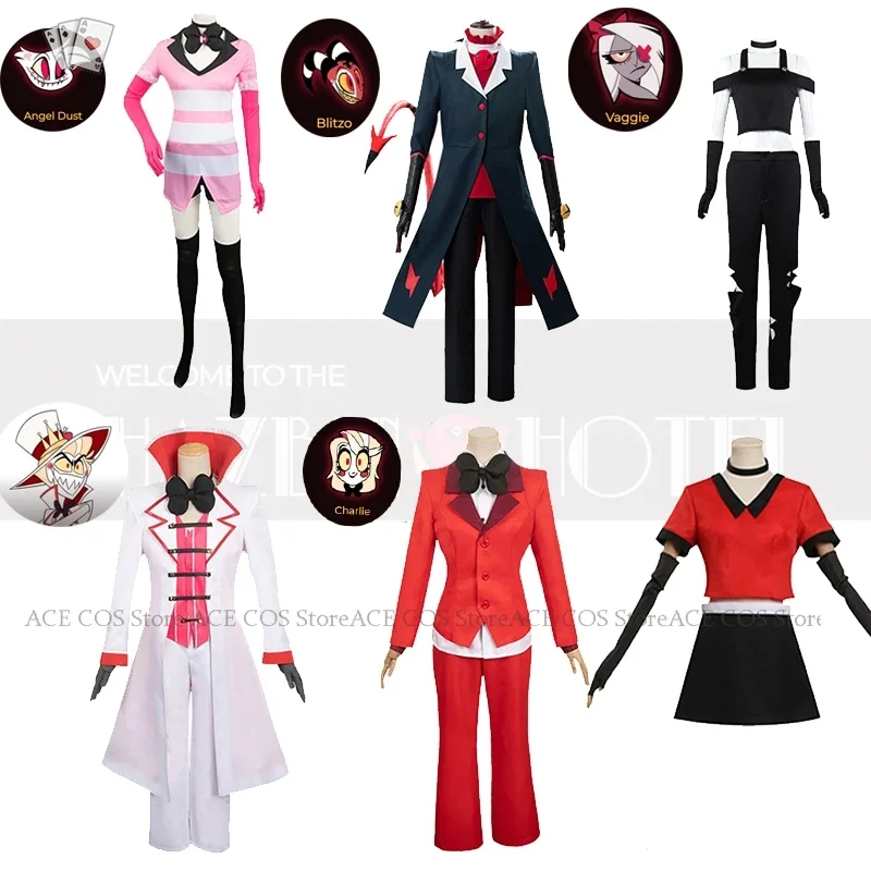 Anime Hazbin Cosplay Lucifer Hotel Charlie Morningstar kostým vaggie blitzo ad anjel anjel prach cosplay oblečenie Halloween Party Suit