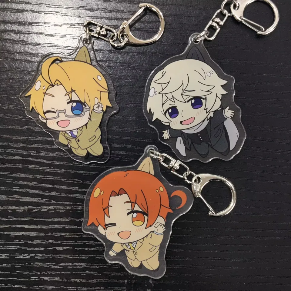 Anime Hetalia: Axis Powers Q verzia postava Feliciano Vargas Ludwig Arthur Kirkland Acryl Keychains Cute Bag Decor Decor Toy