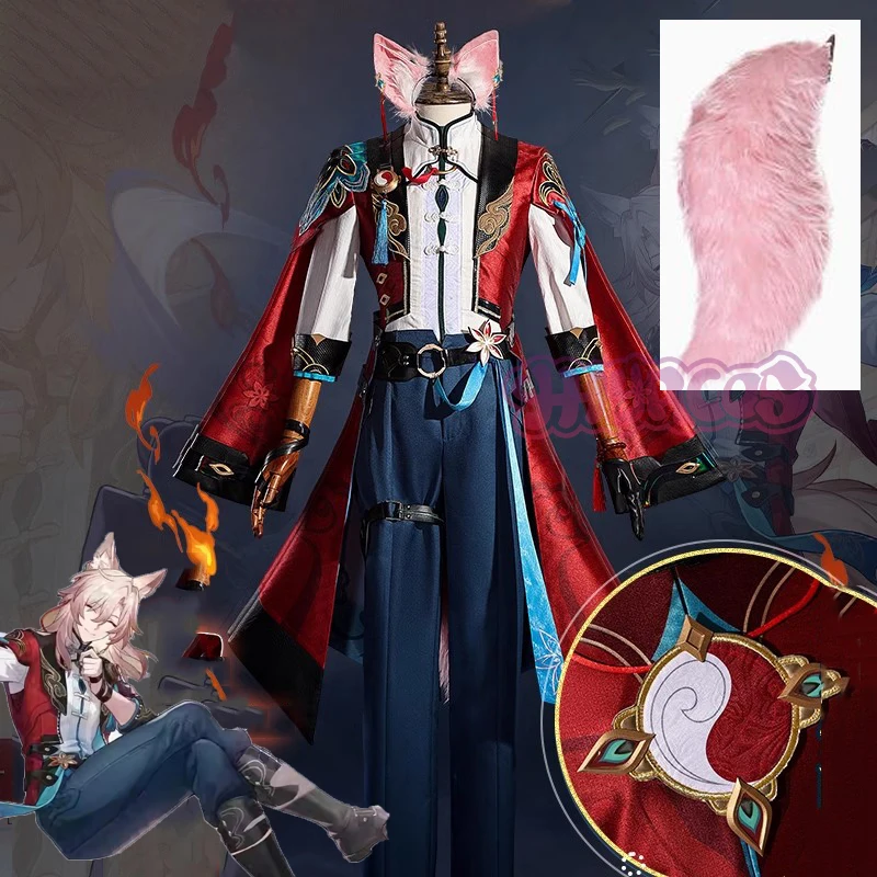 Anime Honkai Star Rail Jiaoqiu Cosplay kostým parochňou Parochňa Uniforma hlavy Foxian Xianzhou yaoqing feixiao Halloween Party Ženy Muži