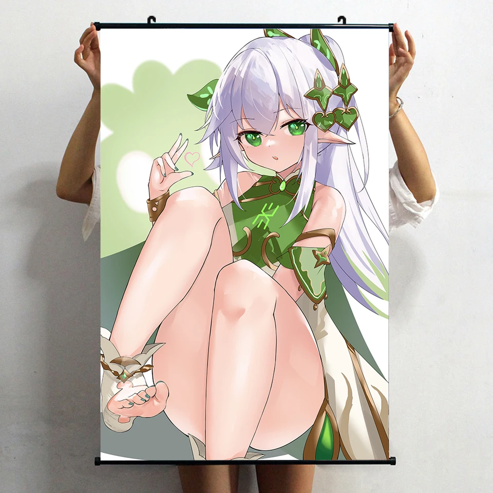 Anime hra Genshin Impact Nahida Lesser Lord Kusanali Wall Scroll Poster Home Decor Dekoratívne zbierky