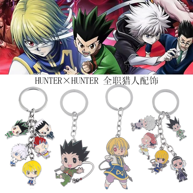 Anime Hunter Metal Carl Keychain gon Killua Zoldyck Kurapika Leorio Hisoka Figures Keyring Women Men Batoh do auta šperky