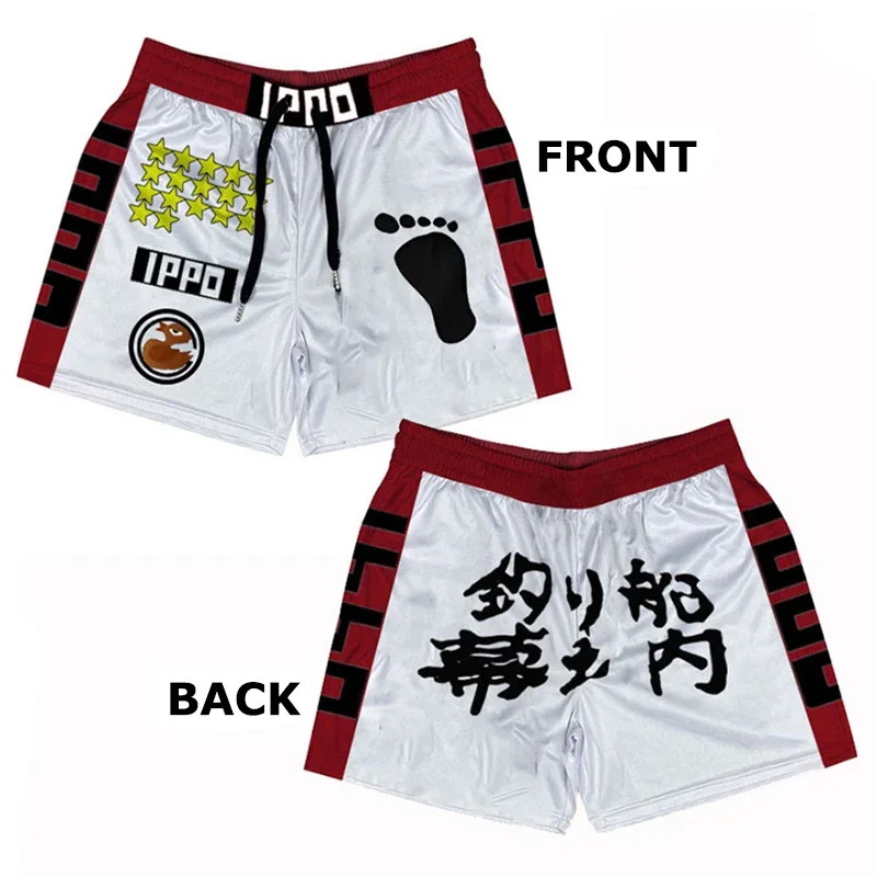 Anime IPPO 3D Print Gym Shorts for Men Summer Cast Loose Fit Trase s vreckami atletické cvičenie Running Jogging Track Shorts