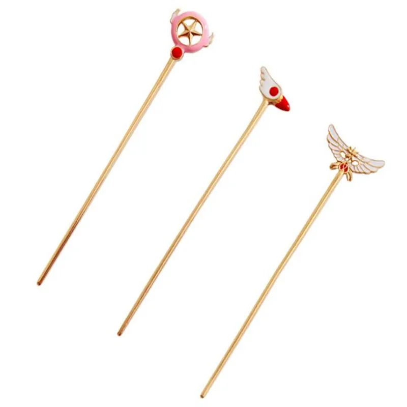Anime Janpan Moon Card Captor Cardcaptor Sakura Hair Pin Accessories Anime Star Birds Head Wings Kovové vlasové prvky vlasové klip A767