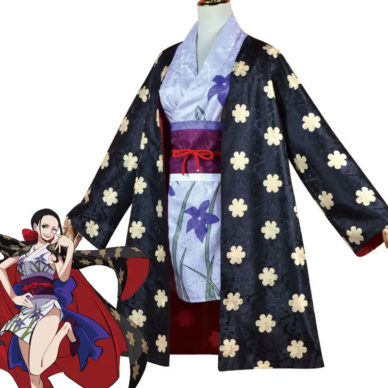 Anime jeden kus Nico Robin Cosplay slečna Allsunday kostým digitálna tlač Uniforma kinomo parochňa parochňa Halloween Carnival Suit
