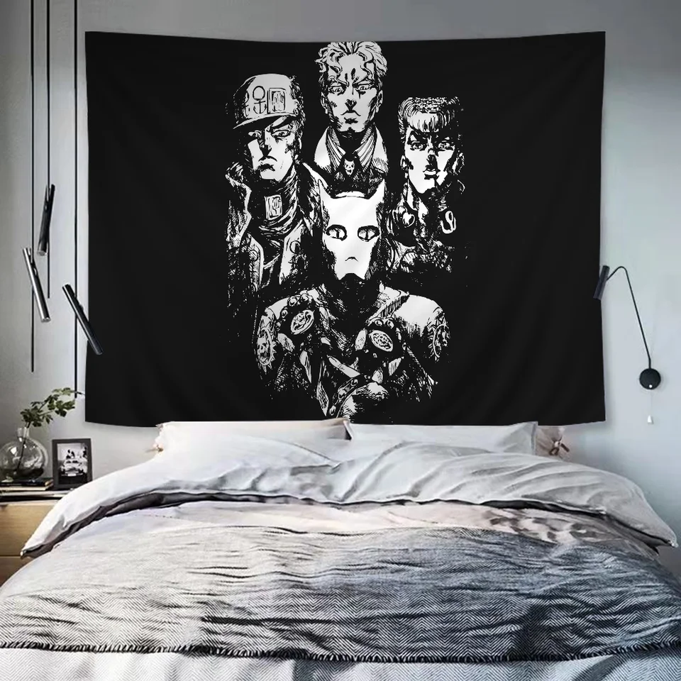 Anime jojos bizarné dobrodružstvo farebné tapisérie stena zavesenie České tapisérie steny mandala nástenné umenie dekor