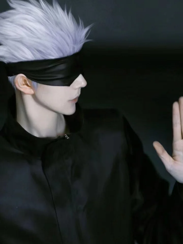 Anime jujutsu kaisen Satoru gojo karikatúra cosplay cosplay podopieca s blindou očná záplata nastaviteľná slink