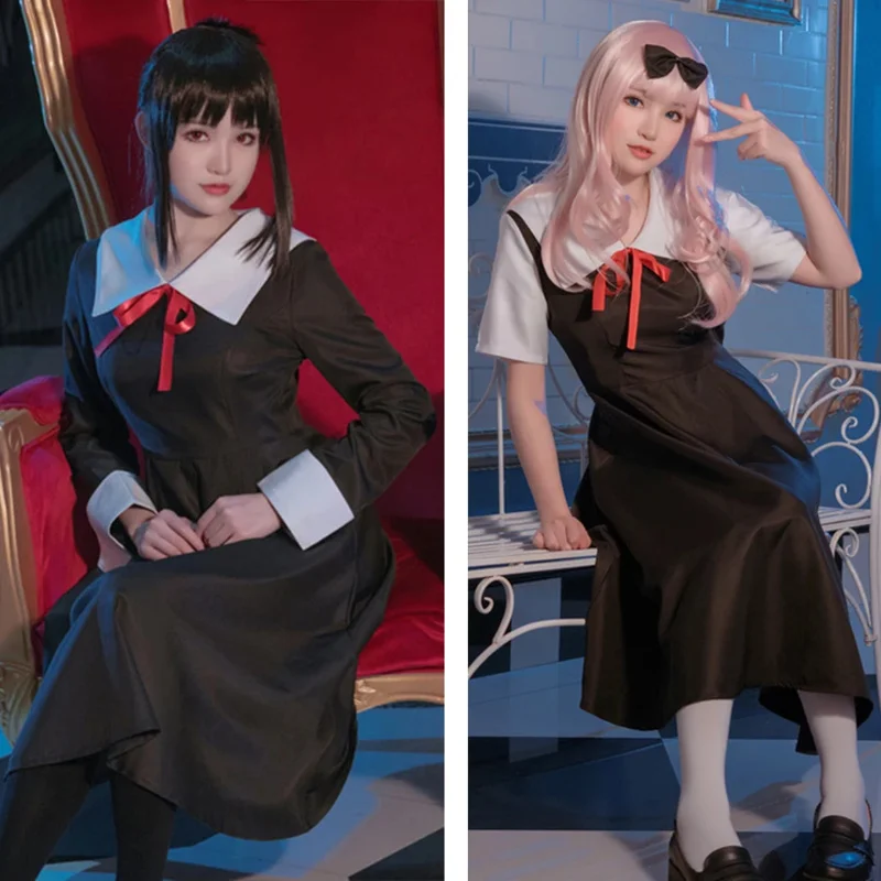Anime Kaguya Sama Love Is War Cosplay shinomiya Kaguya fujiwara chika cosplay kostýmy šaty uniforma parochne pokrývky hlavy Halloween JS18