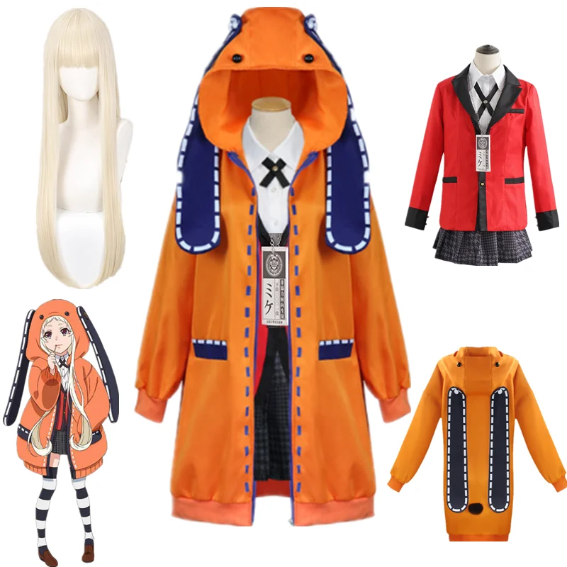 Anime Kakegurui Yomotsuki Runa Cosplay Costume Coat Jk School Girls Uniforma bunda Hoodie Halloween Carnival Clothes