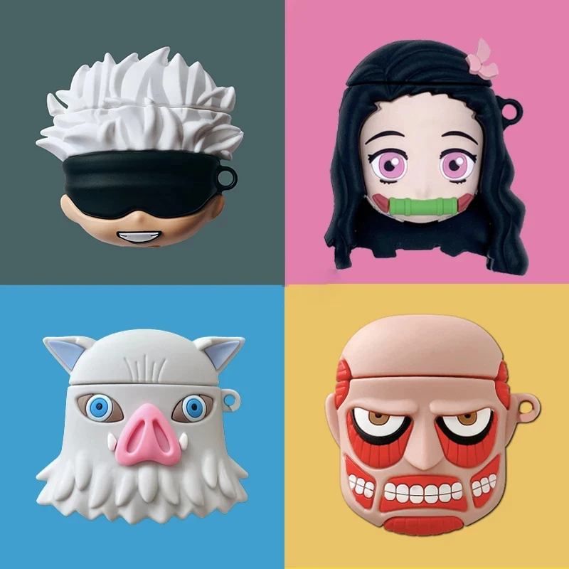 Anime karikatúra Krásna dievčina 3D puzdro pre AirPods 1 2 Pro Chating Box Soft Silikone Wireless