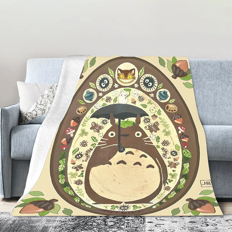 Anime kawaii prikrývka pohovka D-TOTOROS KING SIZE Bed Fleece Vlastné nadýchané mäkké prikrývky pre zimné teplé podstielky mikrovlákna