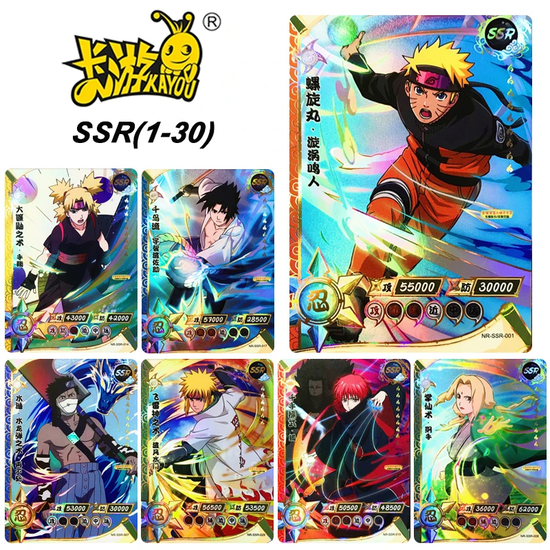 Anime Kayou Naruto SSR 1-30 Séria Single Flash Card Tsunade Uchiha Obito NamiKaze Minato Collection Card Card Card Hračky