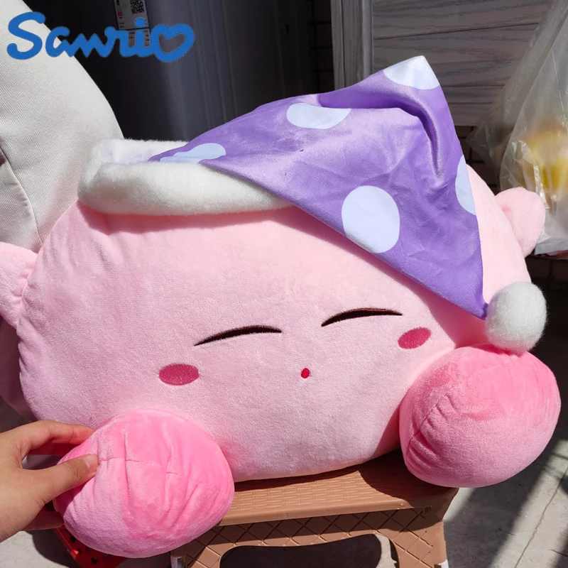 Anime kirbyed plyšová hračka spanie plyšy plnené kirbyed bábiky s nočným japonským štýlom mäkký vankúš pre dieťa ružový darček