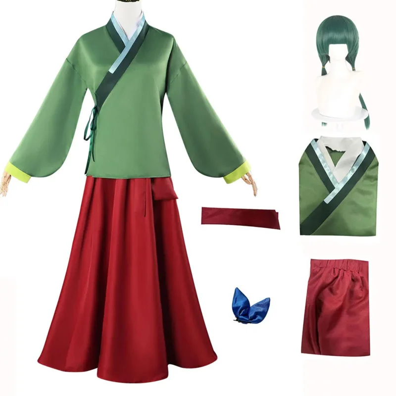 Anime kusuriya no hitorigoto ApotHecary Diaries Wig Hanfu Uniforma kimono maomao cosplay kostým vlásenky anime kostým