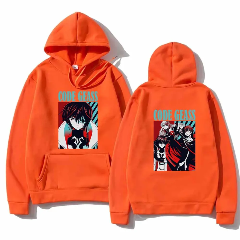 Anime kód geass hangyaku no lelouch mikiny módne grafické mikiny voľné streetwear hip hop kapucne unisex